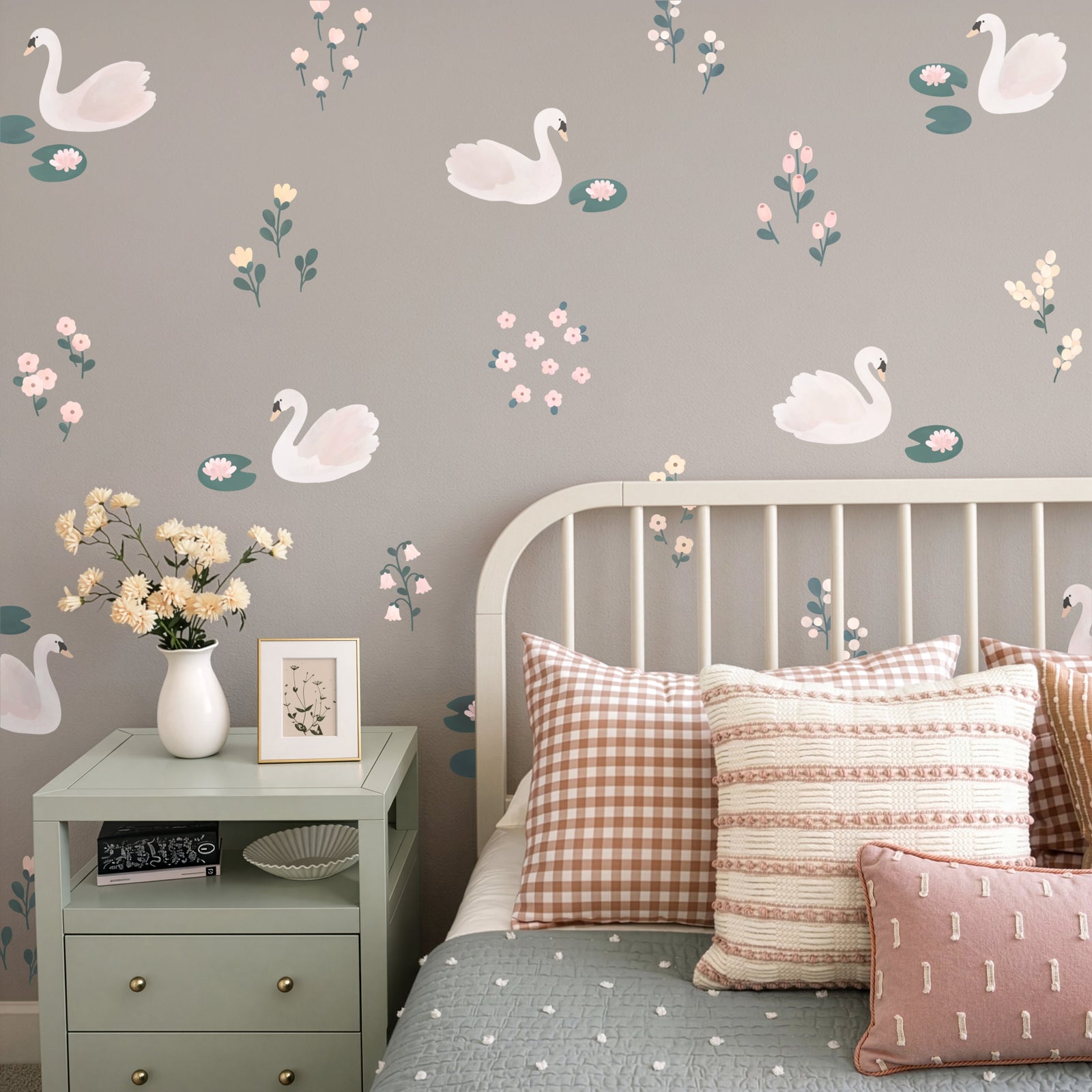 Swan Serenade Fabric Wall Decals