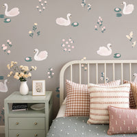 Swan Serenade Fabric Wall Decals