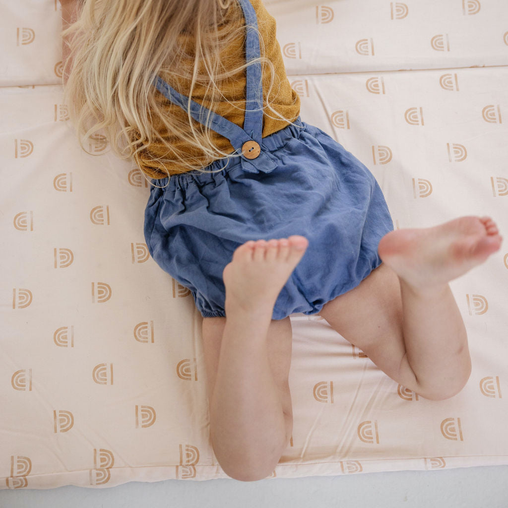 Rainbow Stamp Padded Play Mat - Cream
