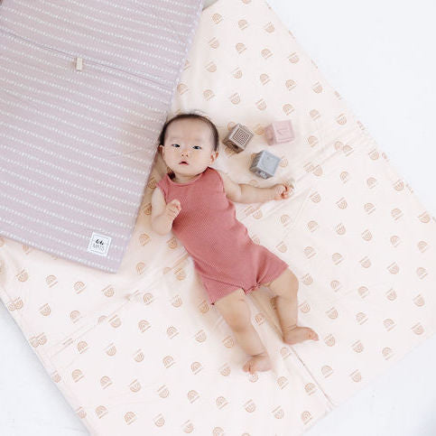 Rainbow Stamp Padded Play Mat - Cream