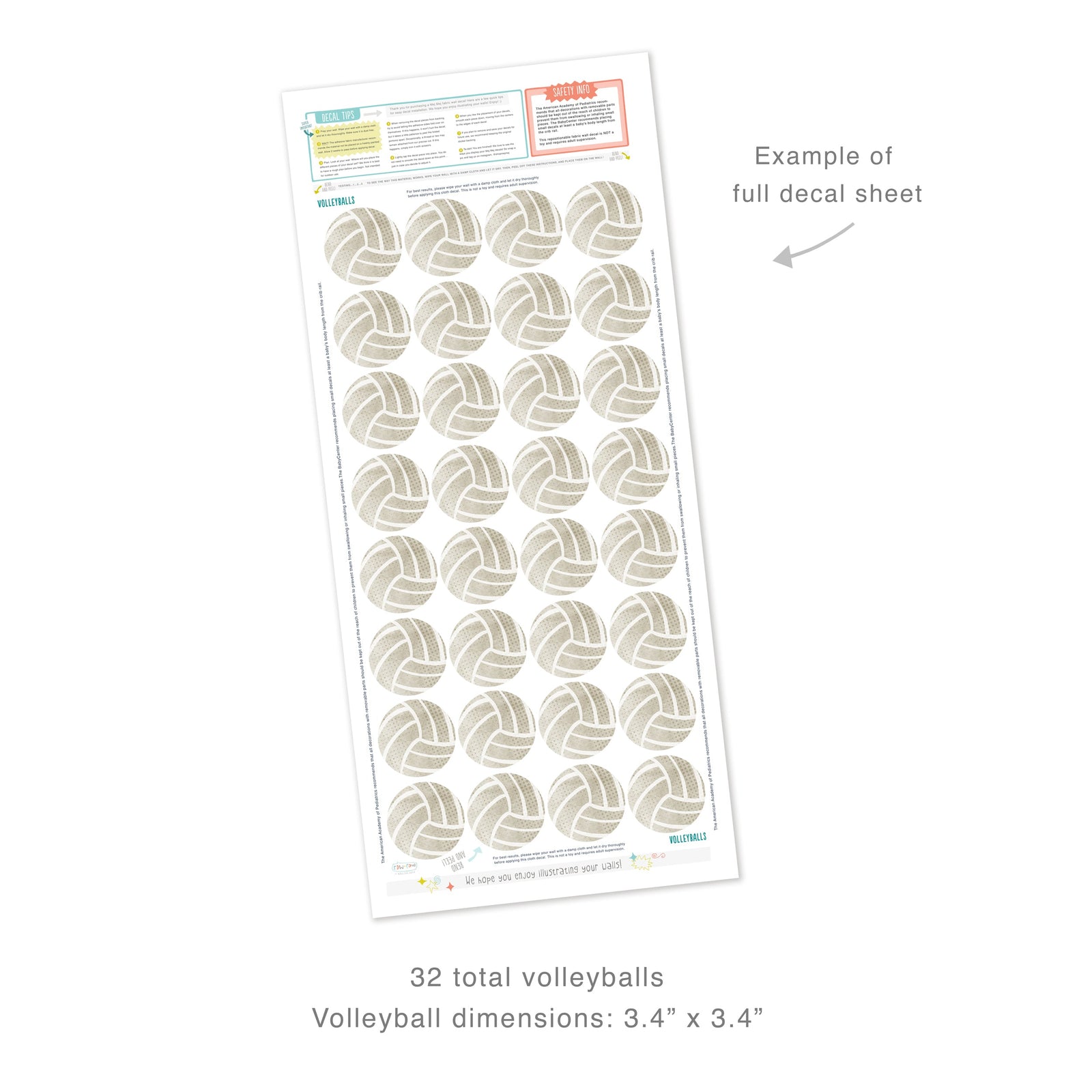 Volleyball Fabric Wall Decals