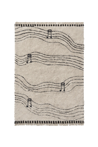 Black Musical Notes Washable Play Rug