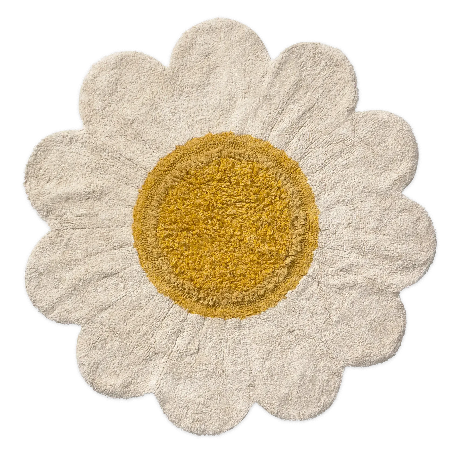 White Daisy Washable Rug