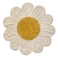 White Daisy Washable Rug
