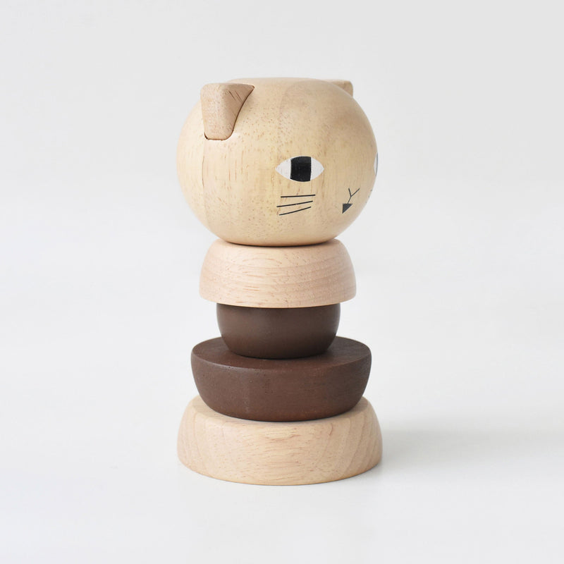 Wood Cat Stacker Toy