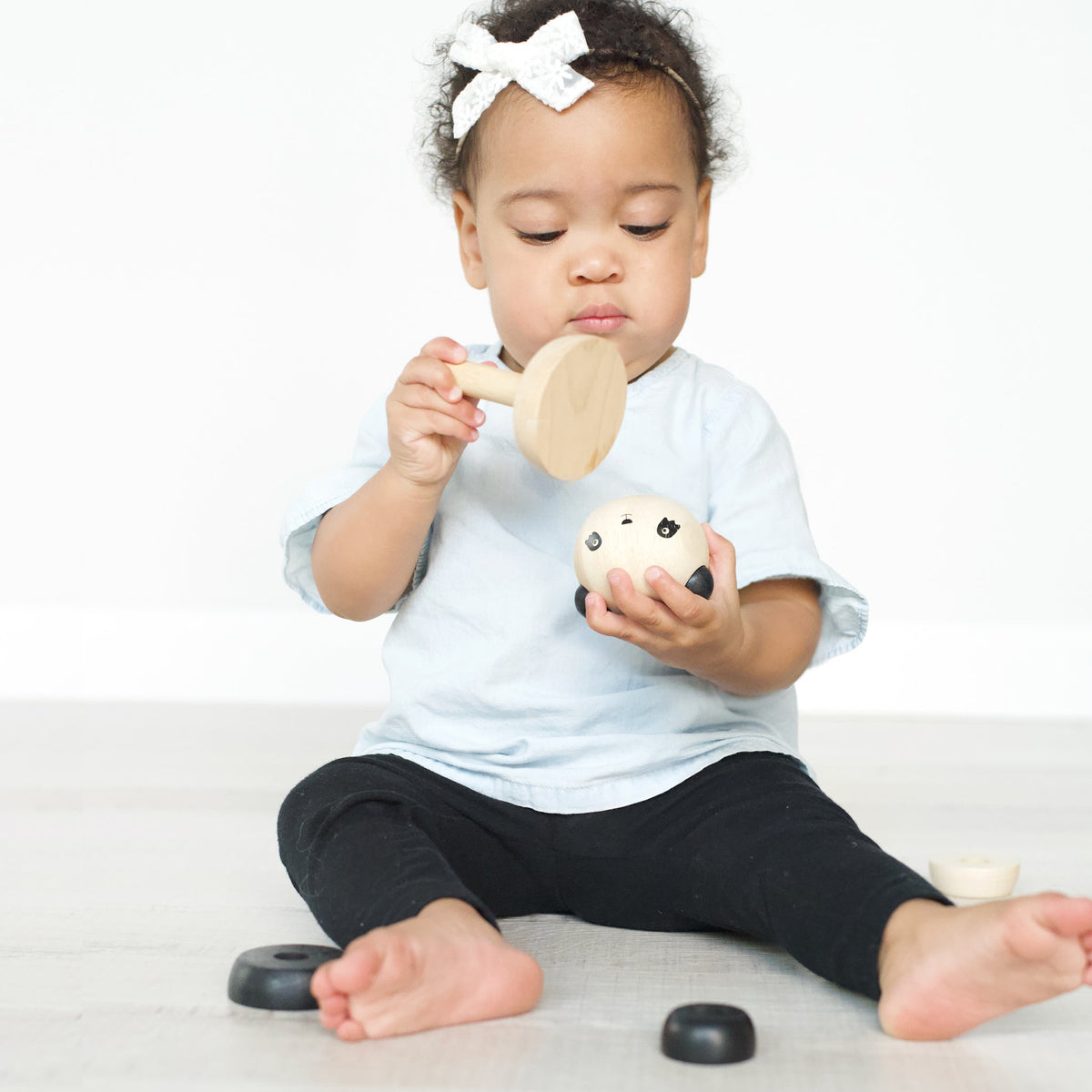 Wood Panda Stacker Toy