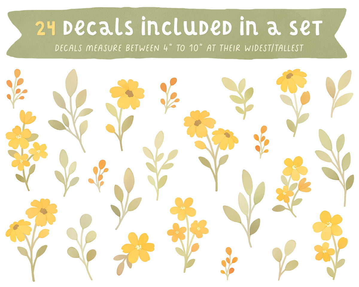 Sunny Florals Fabric Wall Decal Set