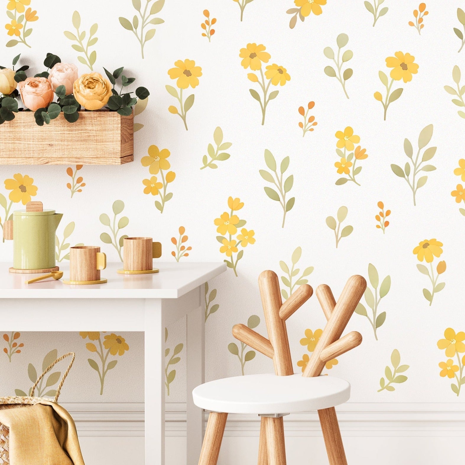 Sunny Floral Fabric Wall Decals