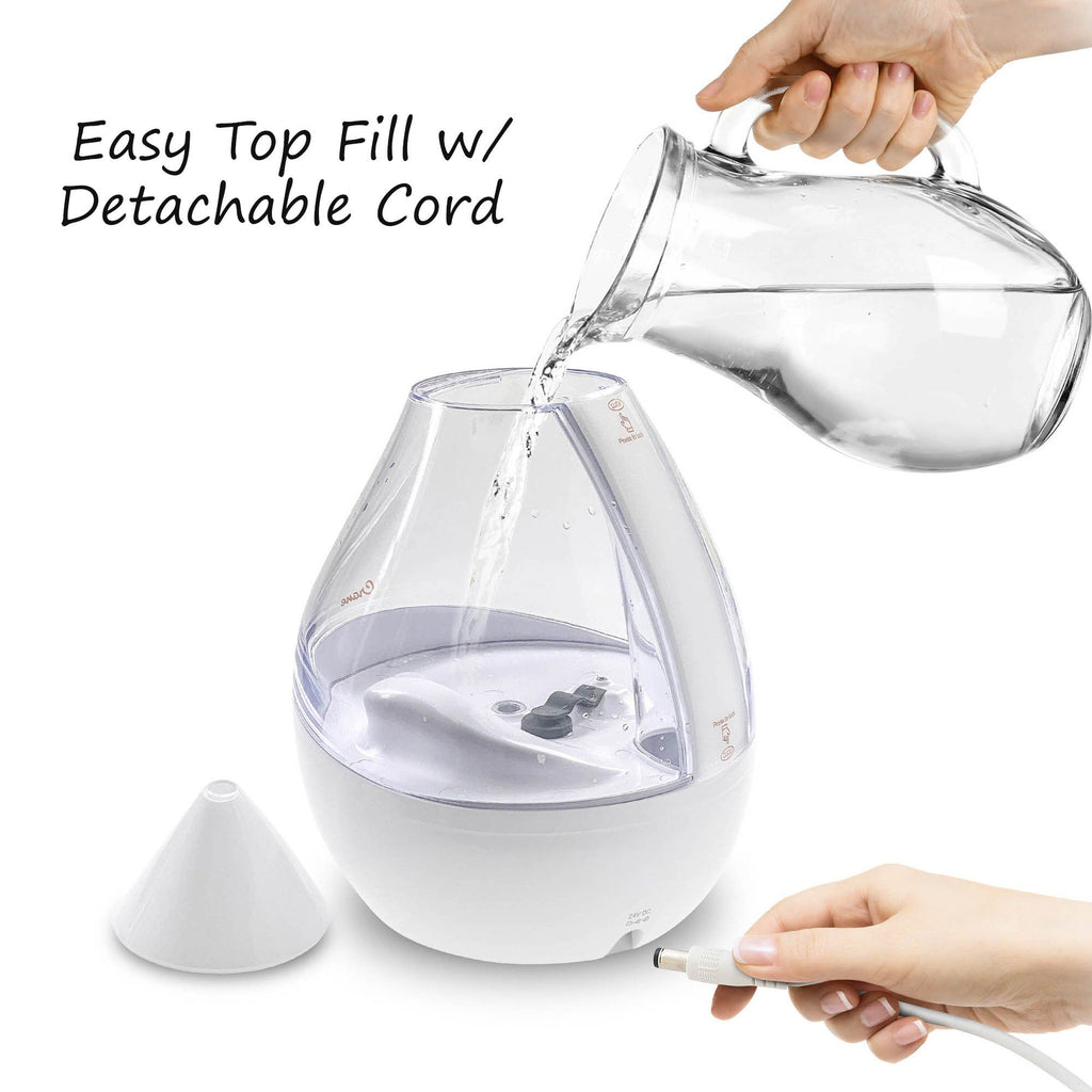 4-in-1 Top-Fill Drop Cool Mist Humidifier with Sound Machine - Clear + White - Project Nursery