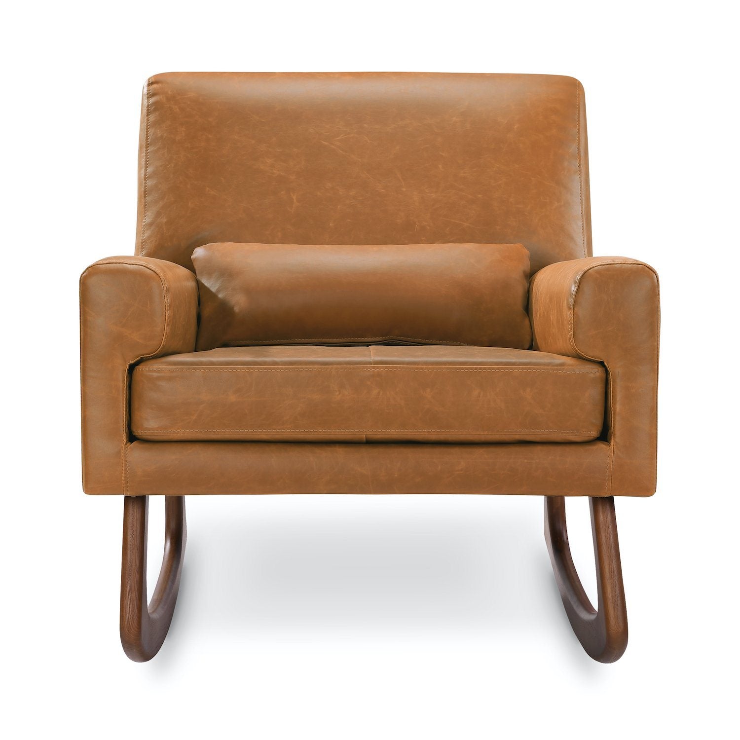 Sleepytime Rocker - Tan Vegan Leather with Walnut Legs - Project Nursery