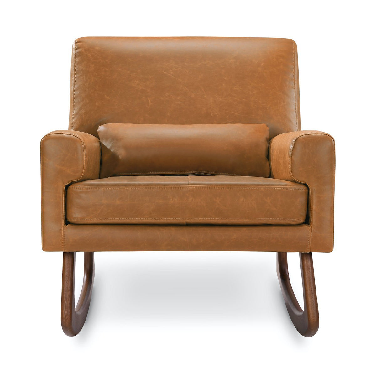 Sleepytime Rocker - Tan Vegan Leather with Walnut Legs - Project Nursery