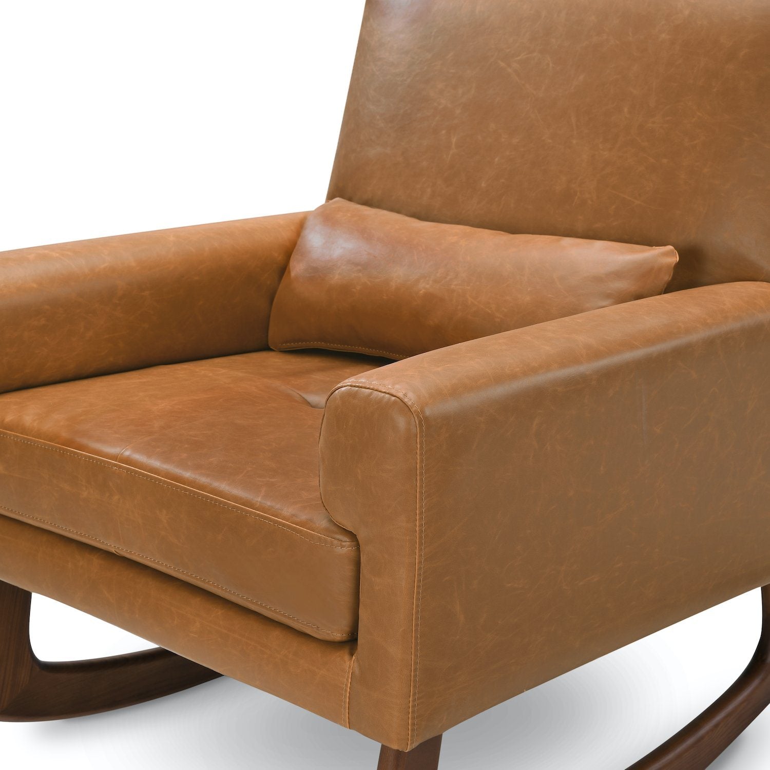 Sleepytime Rocker - Tan Vegan Leather with Walnut Legs - Project Nursery