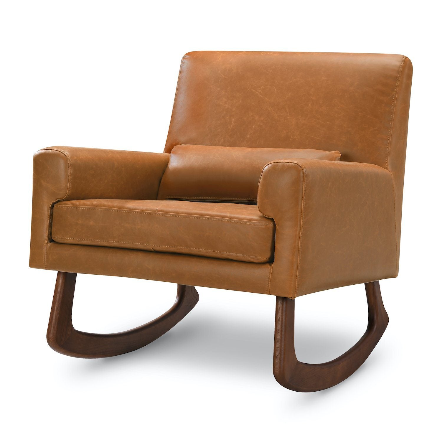 Sleepytime Rocker - Tan Vegan Leather with Walnut Legs - Project Nursery