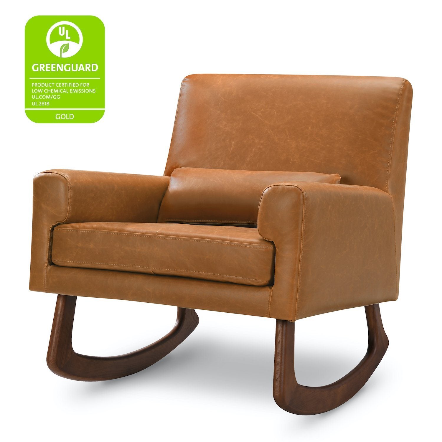 Sleepytime Rocker - Tan Vegan Leather with Walnut Legs - Project Nursery