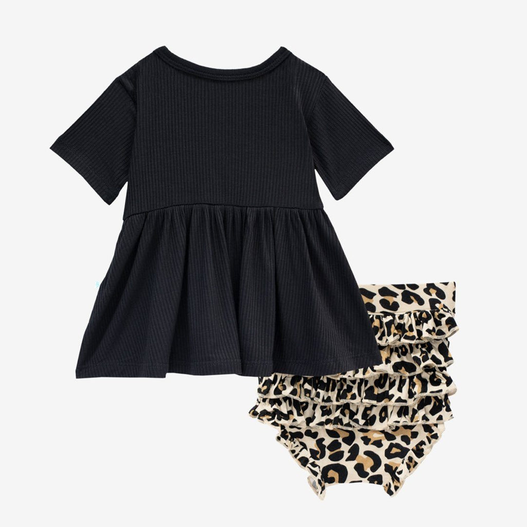 Lana Leopard Tan Short Sleeve Basic Peplum Top & Bloomer Set - Project Nursery