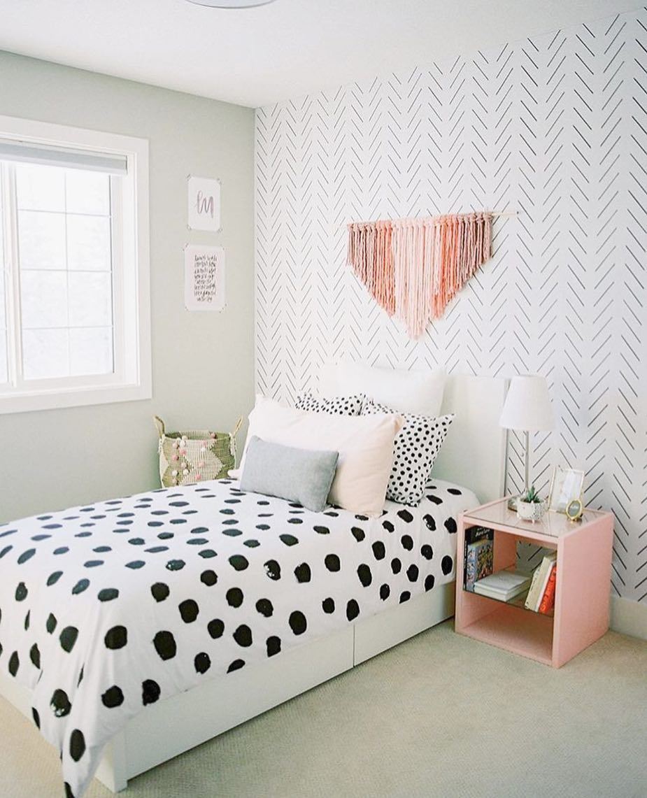 Black Delicate Herringbone Wallpaper - Project Nursery