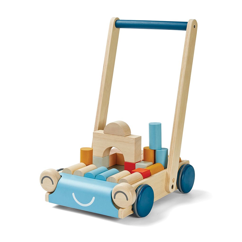 Wooden Baby Walker + Block Set - Orchard