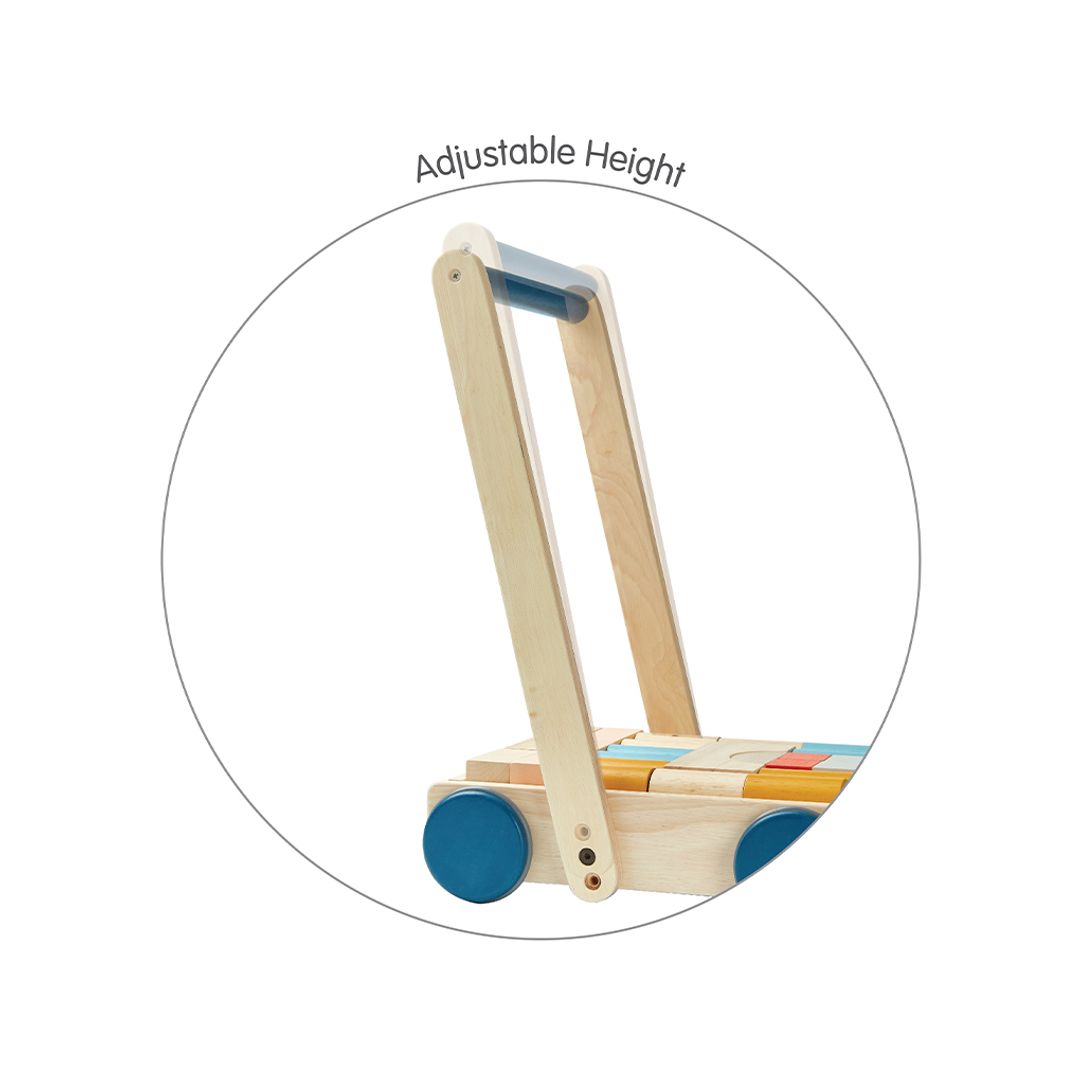 Wooden Baby Walker + Block Set - Orchard