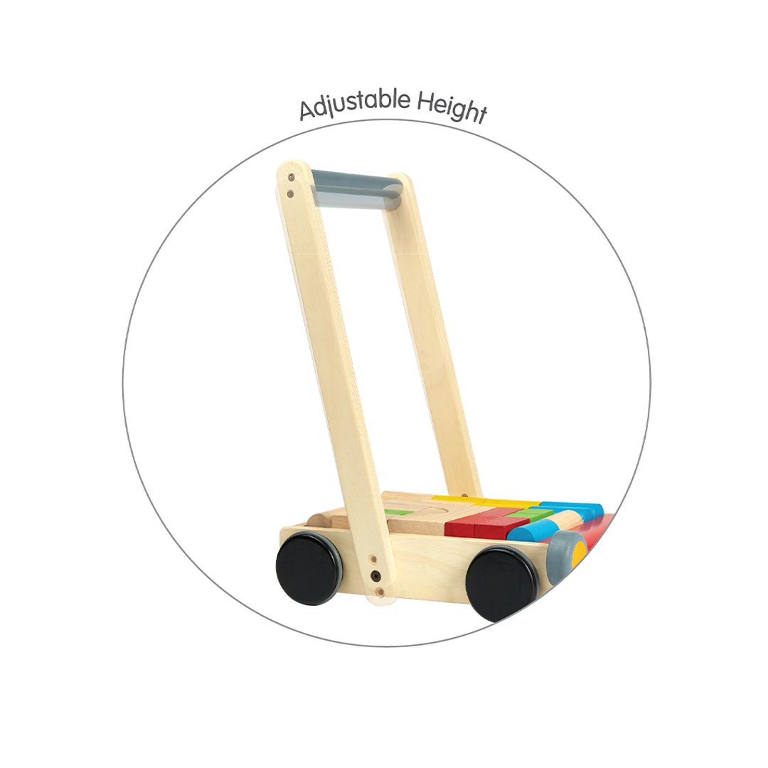Wooden Baby Walker + Block Set