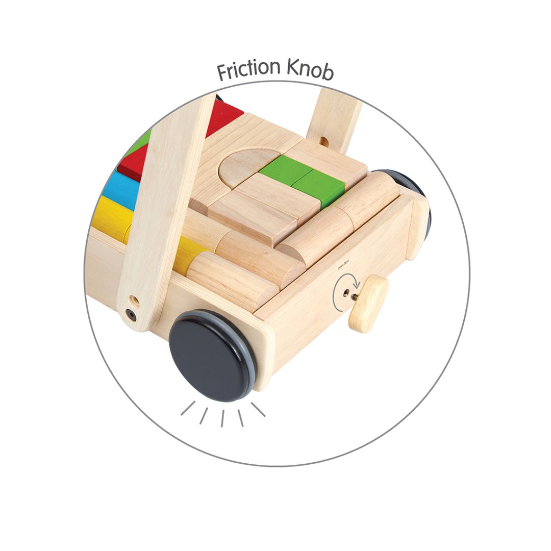 Wooden Baby Walker + Block Set