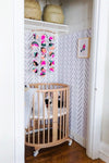 Black Delicate Herringbone Wallpaper - Project Nursery
