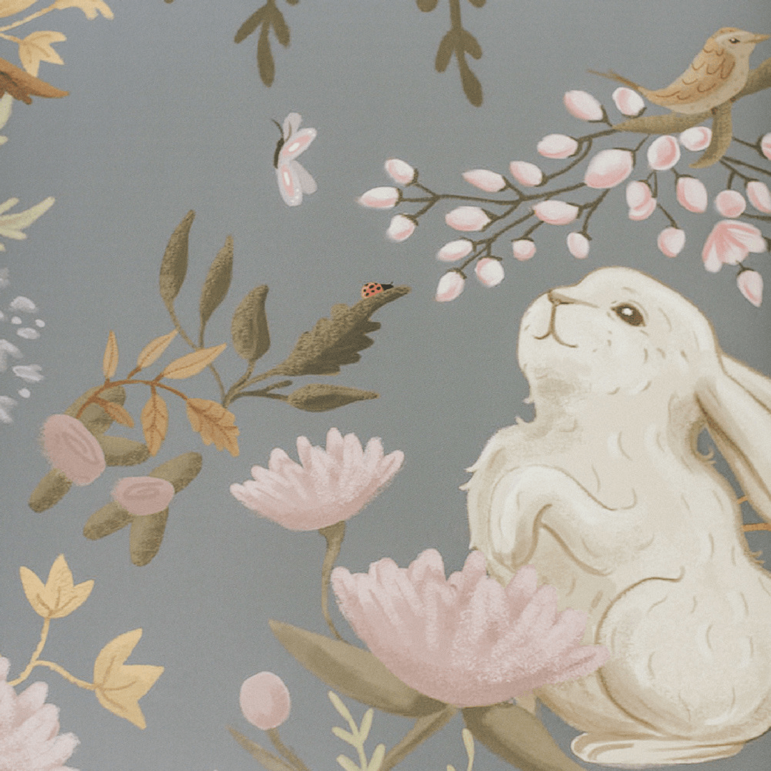 Oh Deer Wallpaper Mural - rabbit closeup- Project Nursery