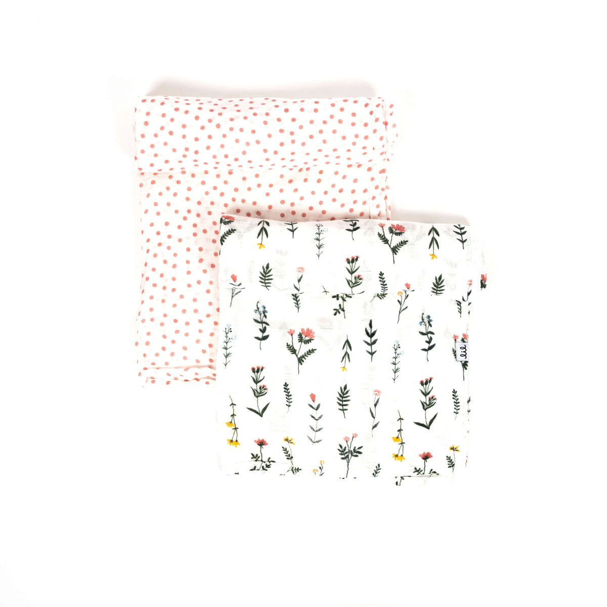 Wildflower + Blush Dots Muslin Swaddle Set - Project Nursery