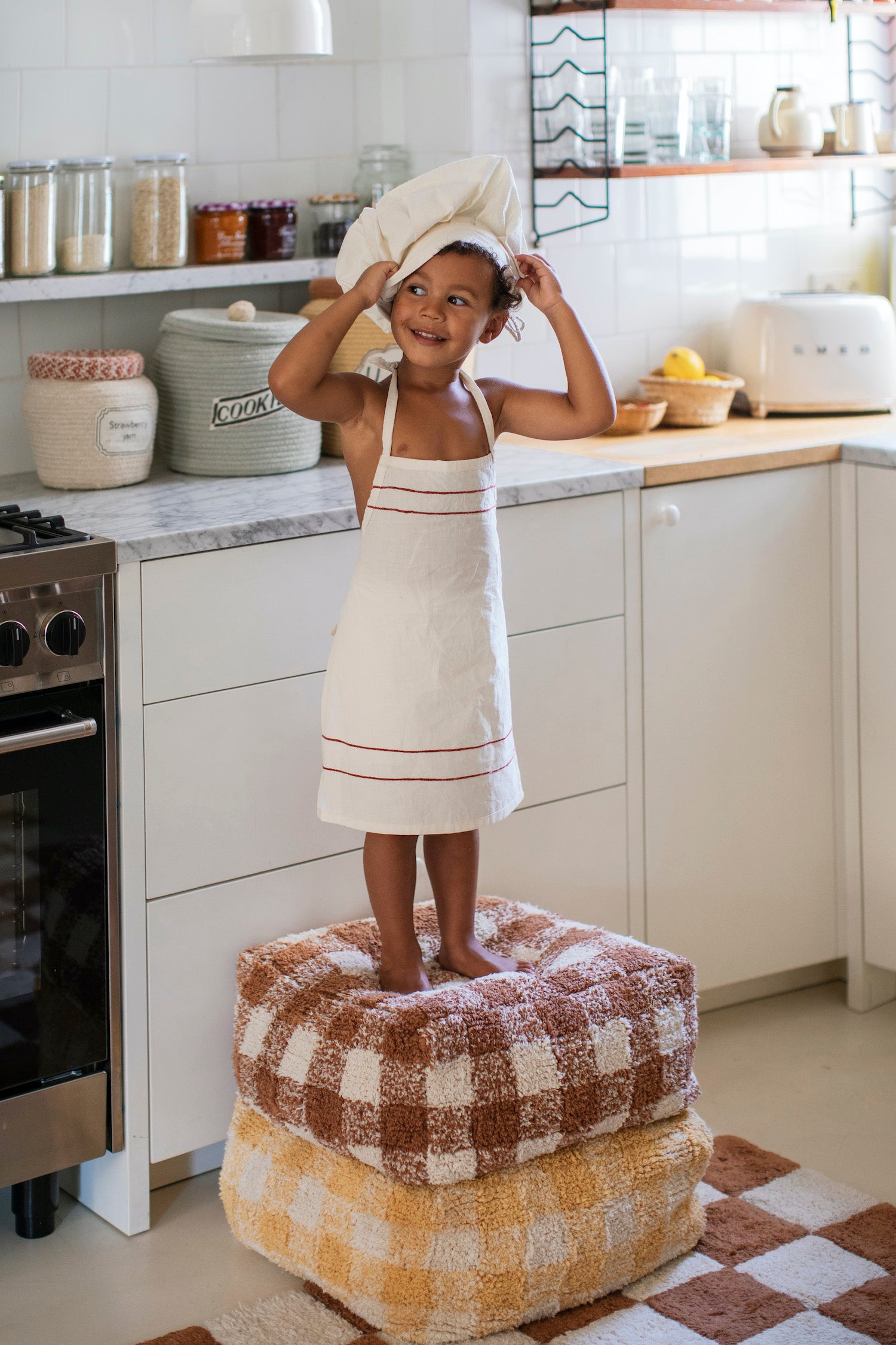 Vichy Checked Pouf