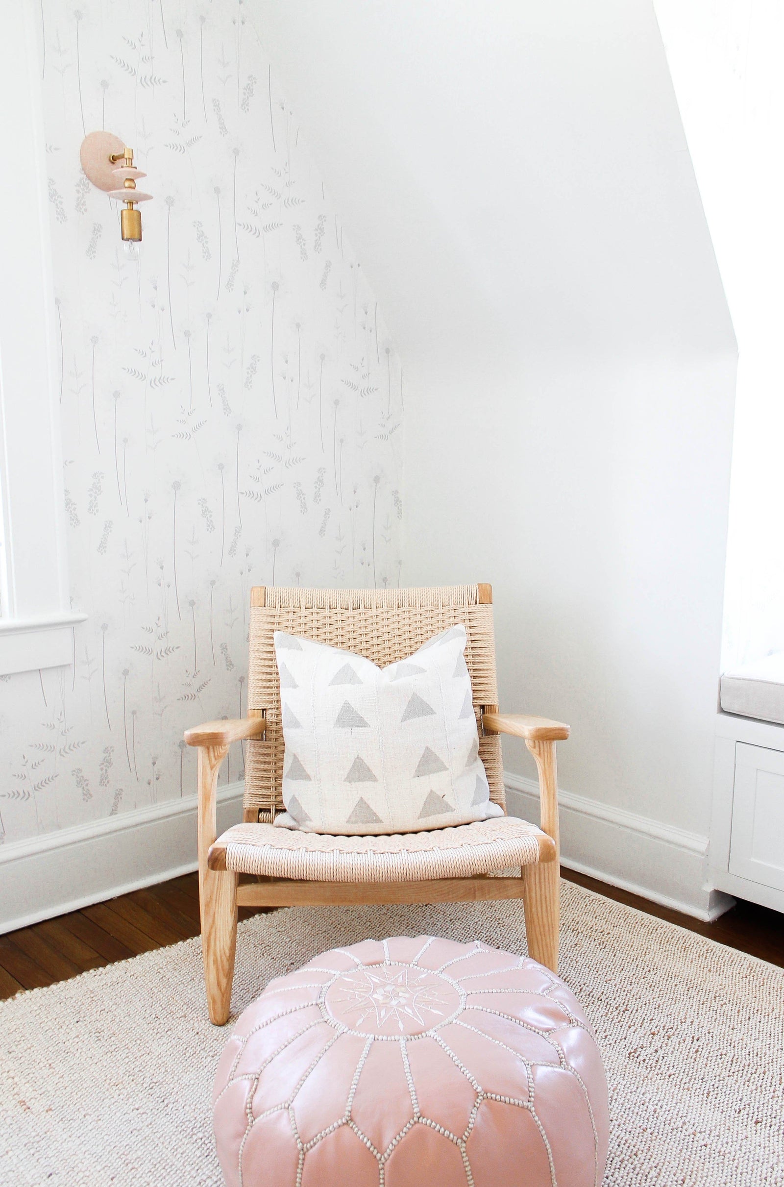 Gray Botanical Wildflower Wallpaper - Project Nursery