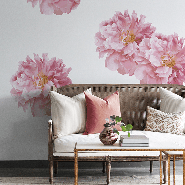 Beautiful Peony Garden Flower Wall Decals