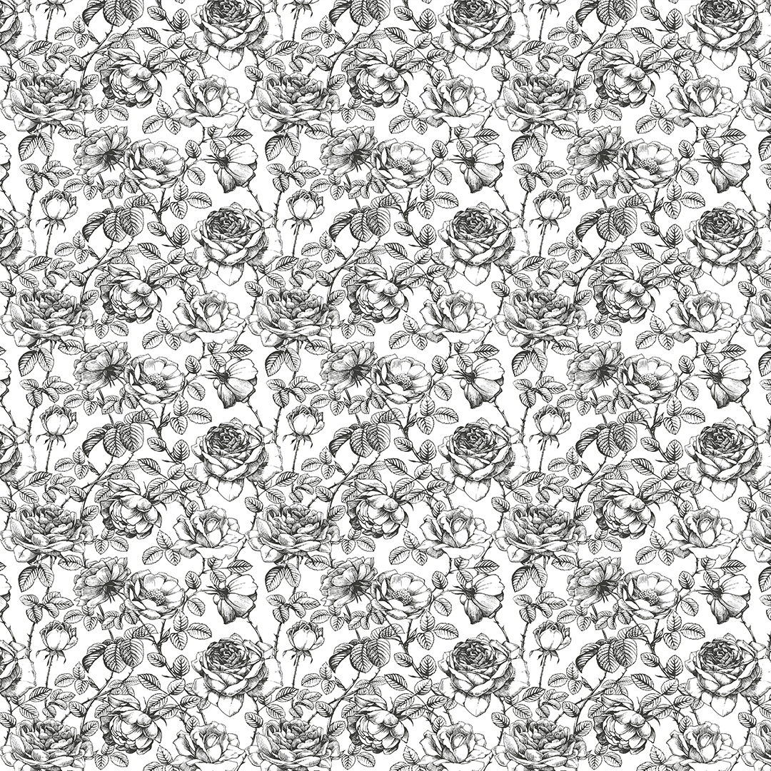 Black + White Floral Wallpaper - Project Nursery