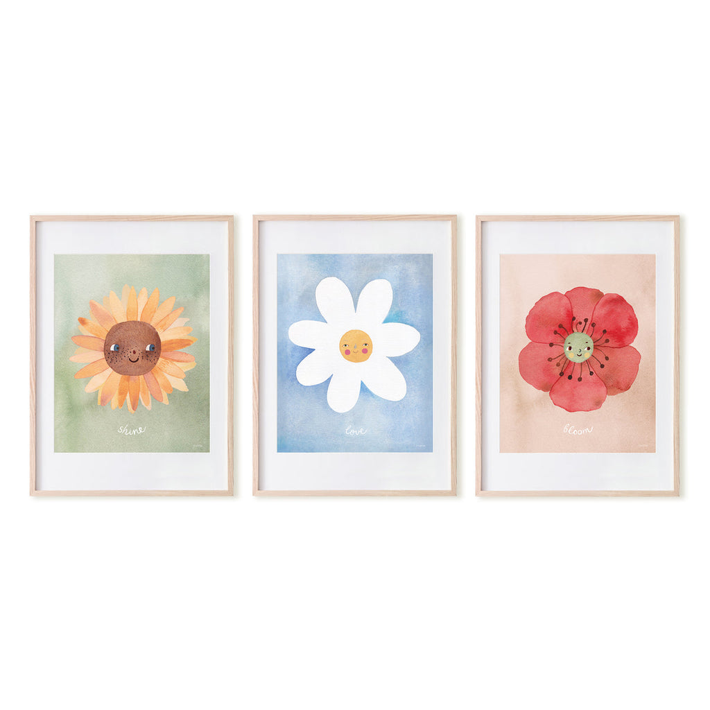 Floral Poster Set - Bloom + Love + Shine - Project Nursery