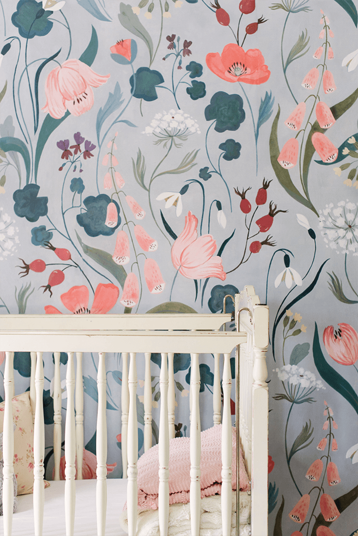 Blu Bell Wallpaper Mural - Project Nursery