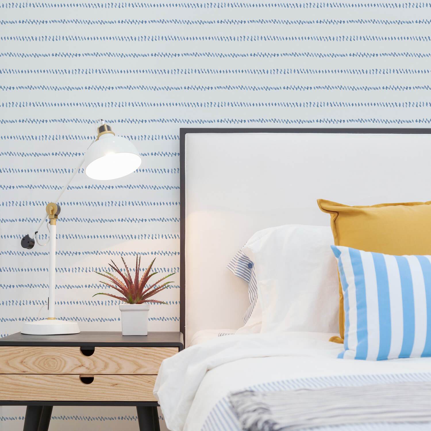 Blue Watercolor Spots Wallpaper - Project Nursery