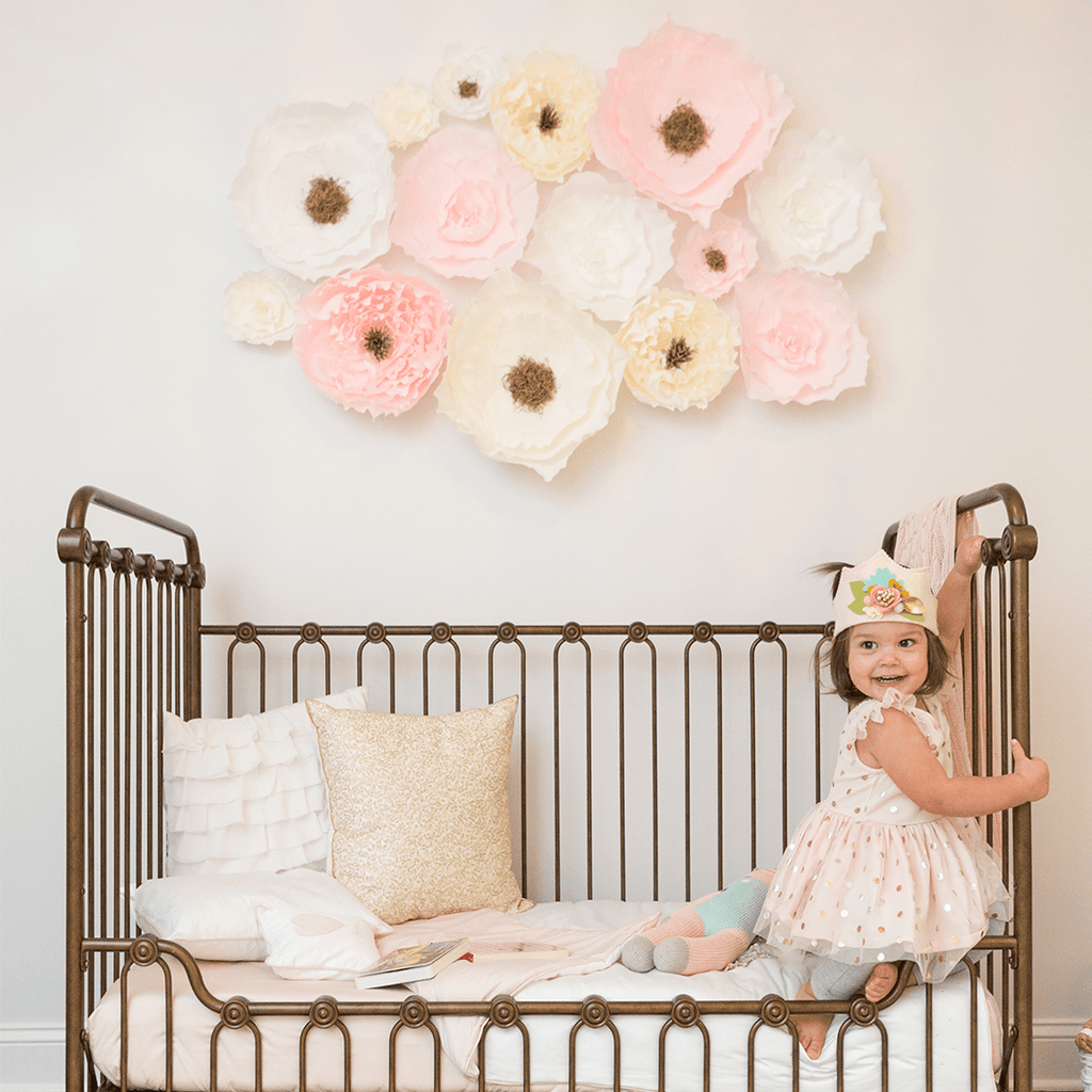 Blush Pink Crepe Paper Wall Flowers - Project Nursery