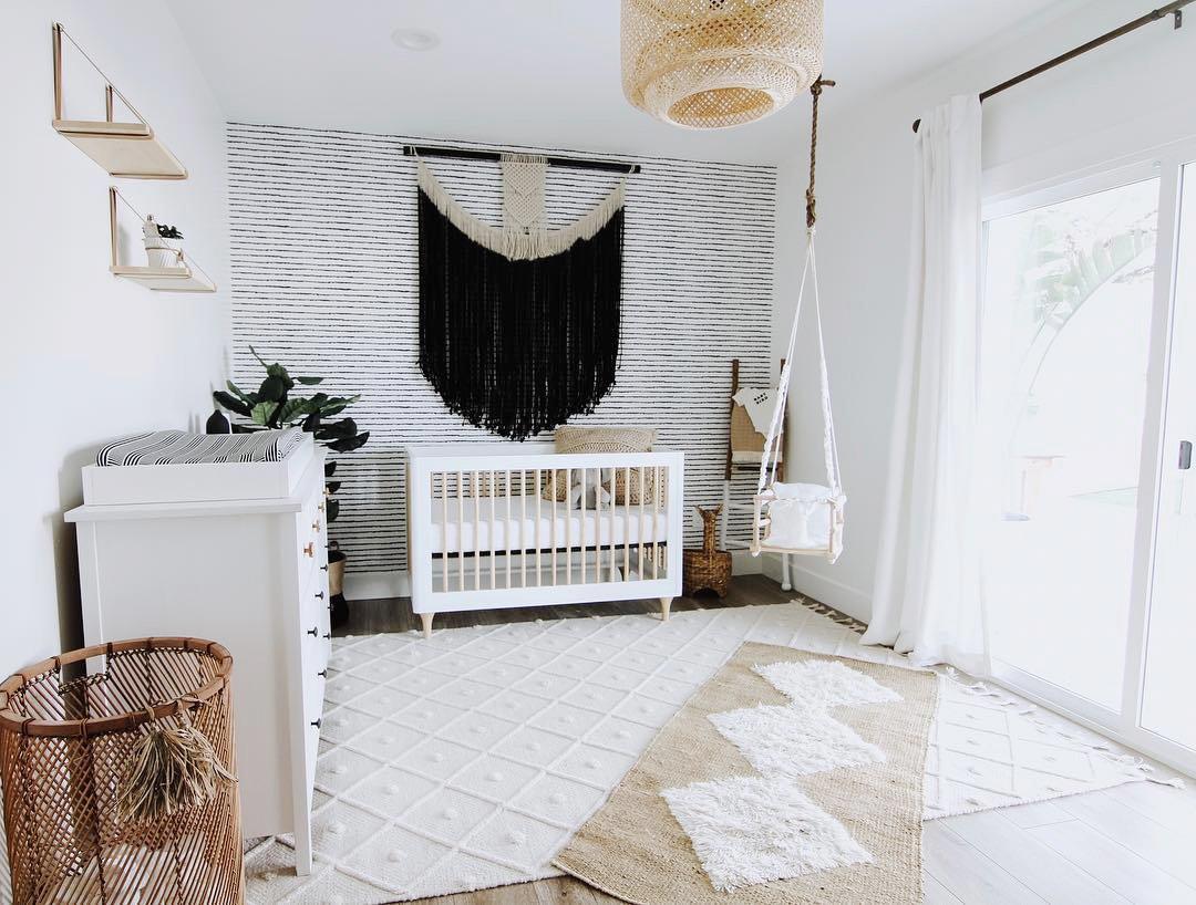 Black Dotted Bohemian Wallpaper - Project Nursery