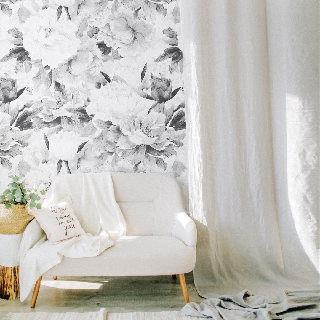 Gray Peony Wallpaper - Project Nursery