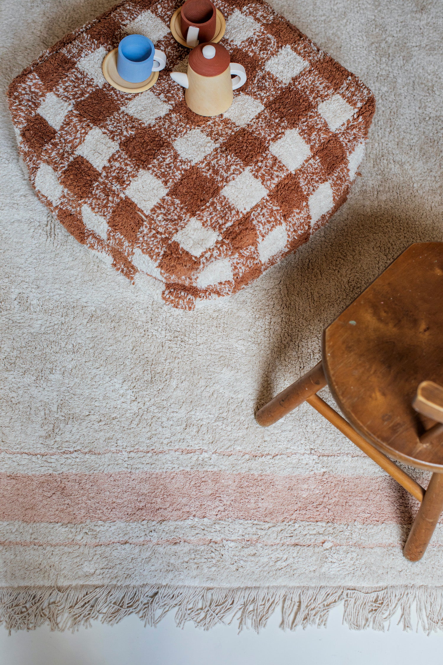 Vichy Checked Pouf