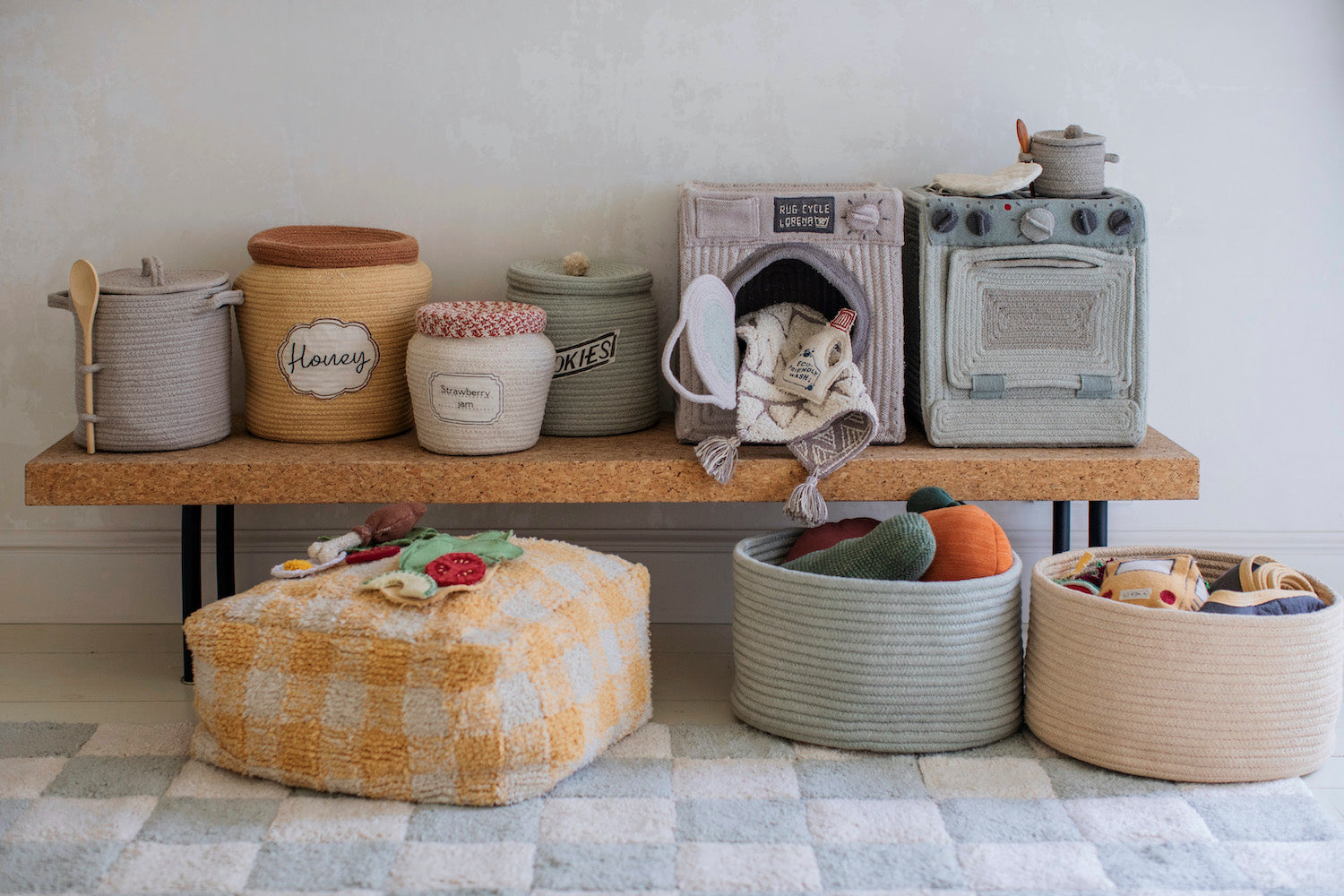 Vichy Checked Pouf
