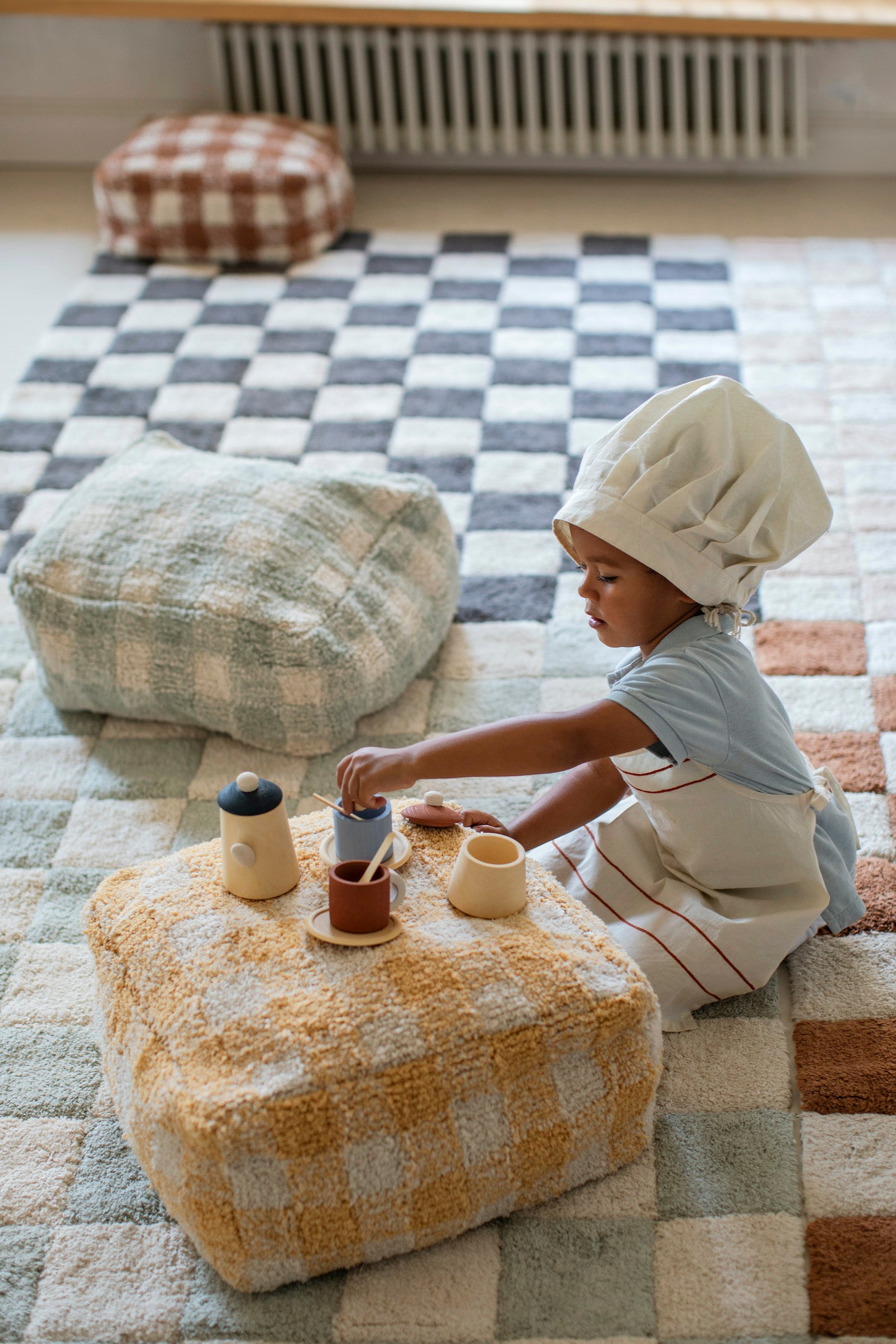Vichy Checked Pouf