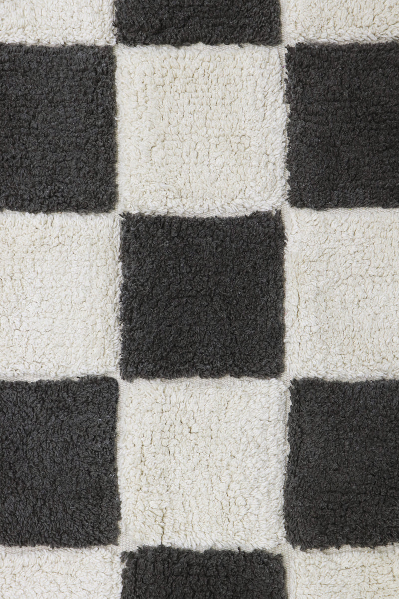 Kitchen Tiles Washable Rug - Dark Grey