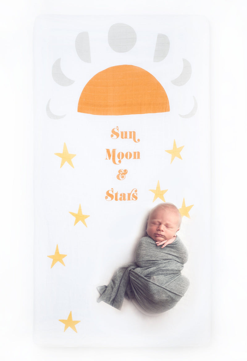Sun Moon Stars Crib Sheet - Project Nursery