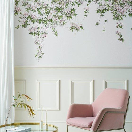 Classic Clematis Mural Wallpaper - Project Nursery