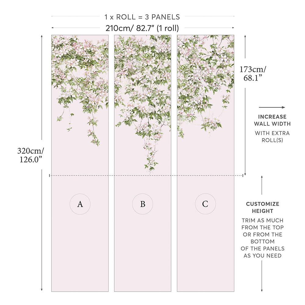 Classic Clematis Mural Wallpaper - Project Nursery