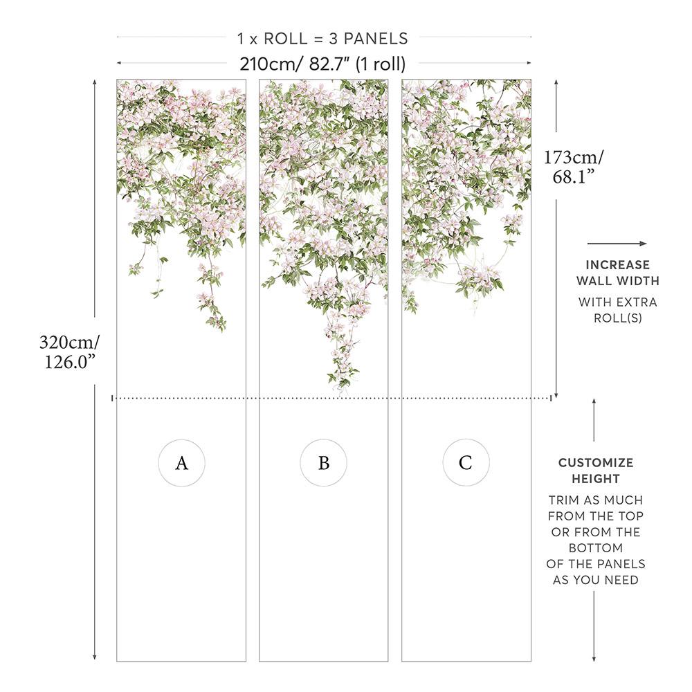Classic Clematis Mural Wallpaper - Project Nursery