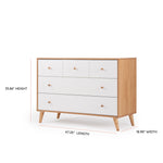 Austin 5-drawer Dresser - White/Red Oak
