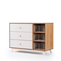 Central Park 3-Drawer - White/Red Oak - Project Nursery