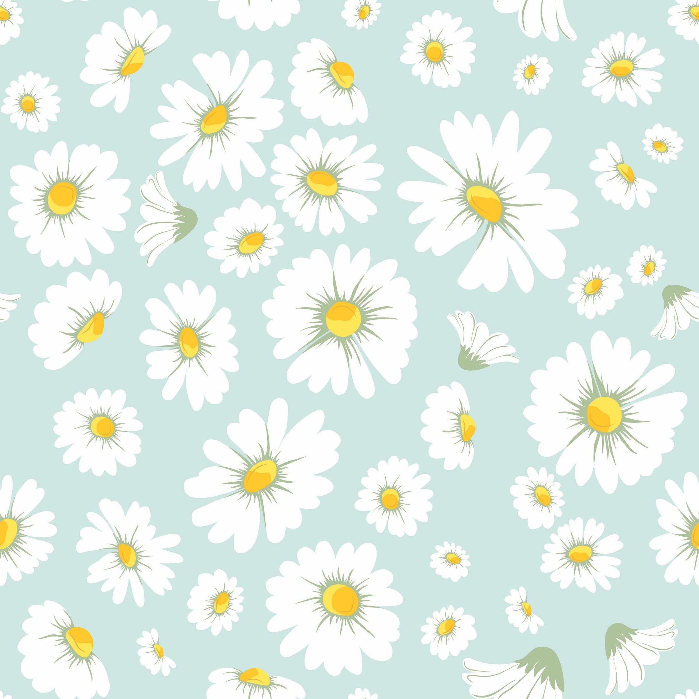 Premium Vector  Seamless pattern with daisy flowers cute pastel floral  background