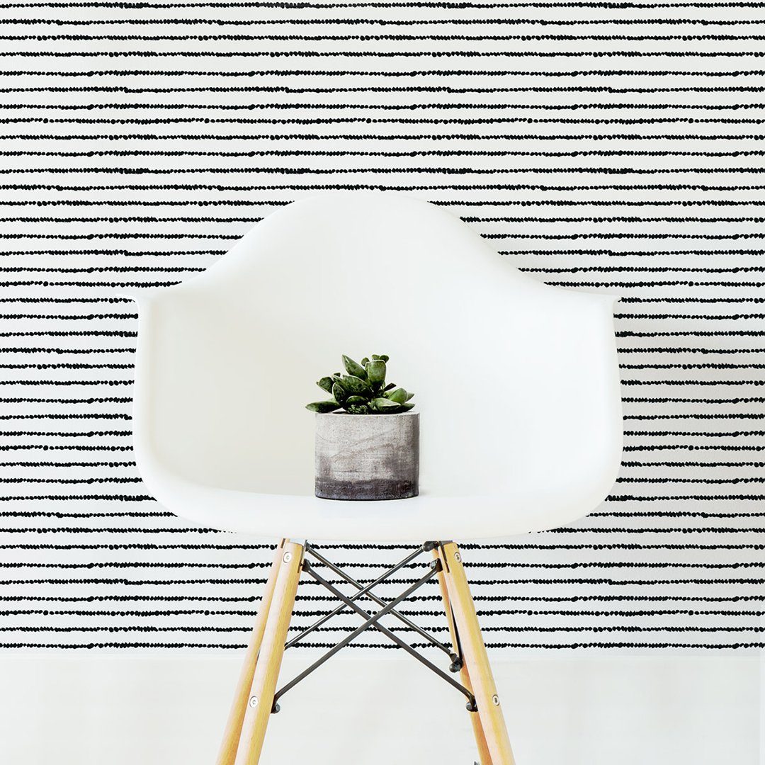 Black Dotted Bohemian Wallpaper - Project Nursery