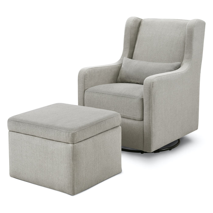 Adrian Swivel Glider with Storage Ottoman in Water Repellent + Stain Resistant Fabric